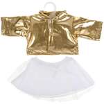 Золотистая куртка и юбка, костюм для кукол 40-42см  