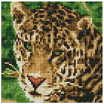 Алмазная мозайка 20*20 Взгляд леопарда