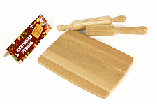 Посуда деревянная «Кухня»: доска, скалка, толкушка