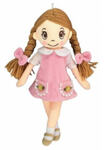 Кукла мягконабивная 30 см в розовом платье с косичками