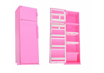 Кухонный холодильник, розовый 