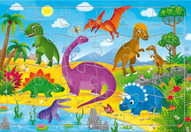 Пазл 24 на подложке Динозавры 