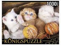 Пазл 1000 Konigspuzzle Три котенка с клубочками
